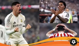 Pemain Real Madrid merayakan kemenangan atas Atletico Madrid di semifinal Piala Super Spanyol 2026 di Arab Saudi